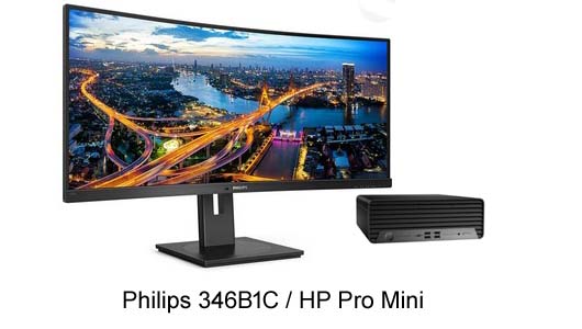Arbeitsplatz Philips + HP